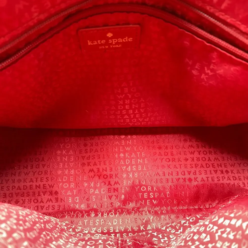 Kate Spade Kirk Park Saffiano Leather Julita Bow Satchel Red Crossbody Strap